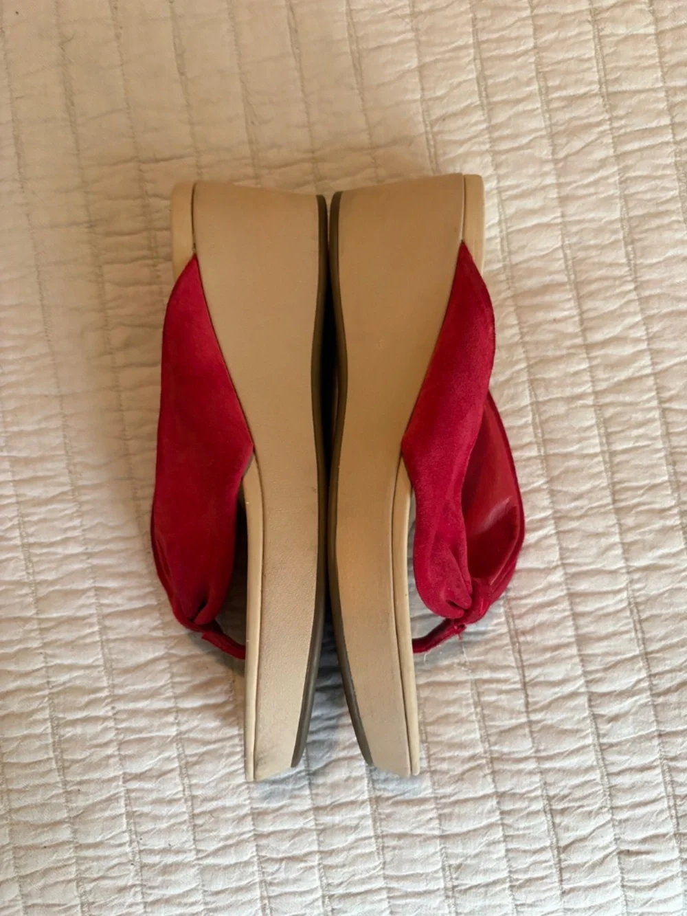 Vionic ARABELLA Women's Sz 11 Red Suede Platform Sandals HIGH ARCH